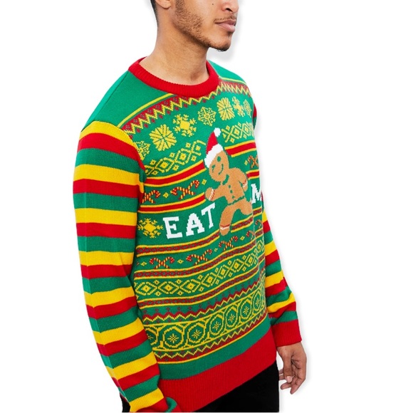 SALE $20 Funny Ugly Xmas Sweater Gingerbread Man-Eat Me Sweatshirt - Picture 6 of 7